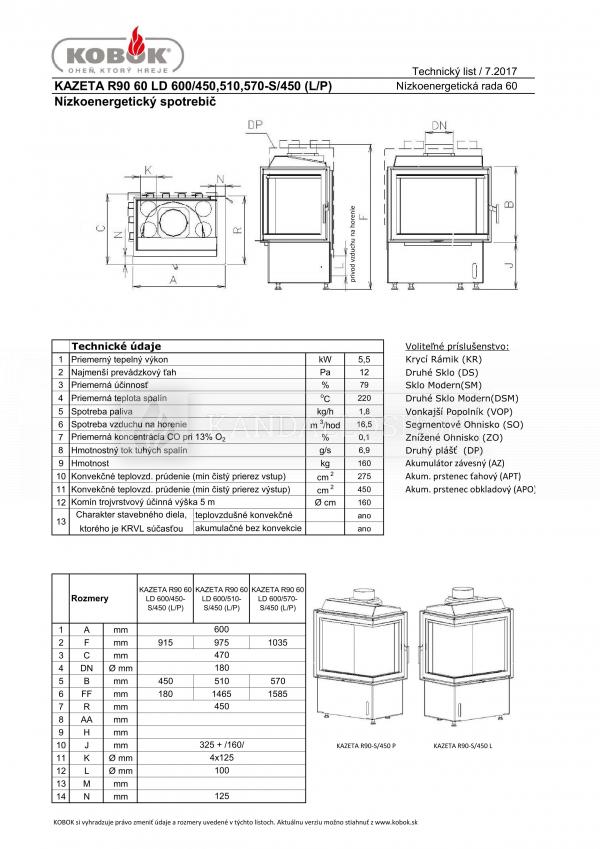 Kobok Kazeta R90-S/450 600/440 500 560 minőségi, modern kandallóbetét alacsony energiaigényű házba kandalloshop