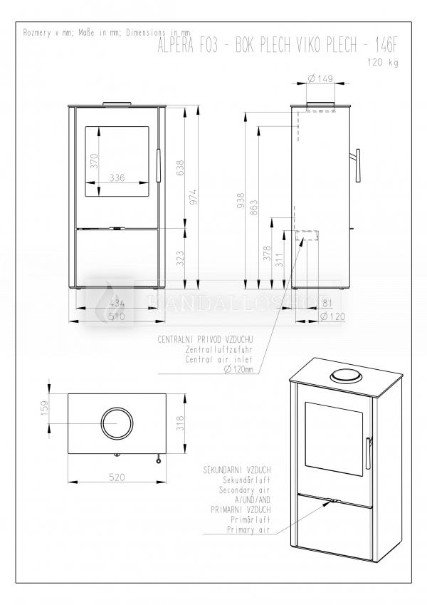 Romotop ALPERA F02 lemez minőségi, acél kályha kandalloshop