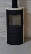 Romotop EVORA 01 modern, minőségi, acél kályha kerámia borítással kandalloshop