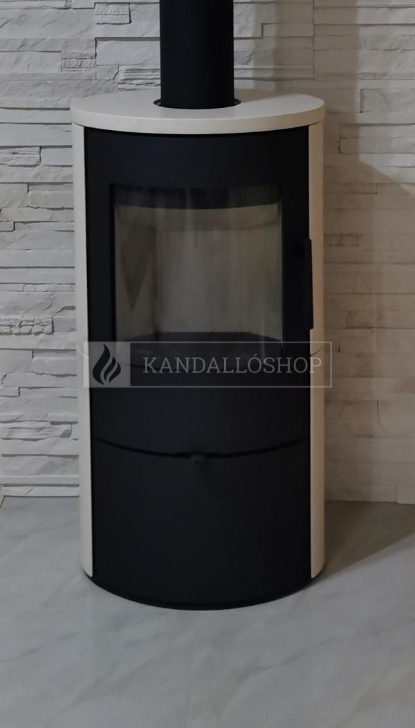 Romotop EVORA 01 modern, minőségi, acél kályha kerámia borítással kandalloshop