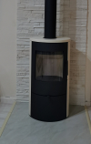 Romotop EVORA 01 modern, minőségi, acél kályha kerámia borítással kandalloshop
