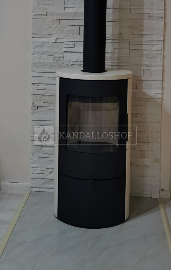 Romotop EVORA 01 modern, minőségi, acél kályha kerámia borítással kandalloshop