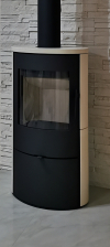 Romotop EVORA 01 modern, minőségi, acél kályha kerámia borítással kandalloshop