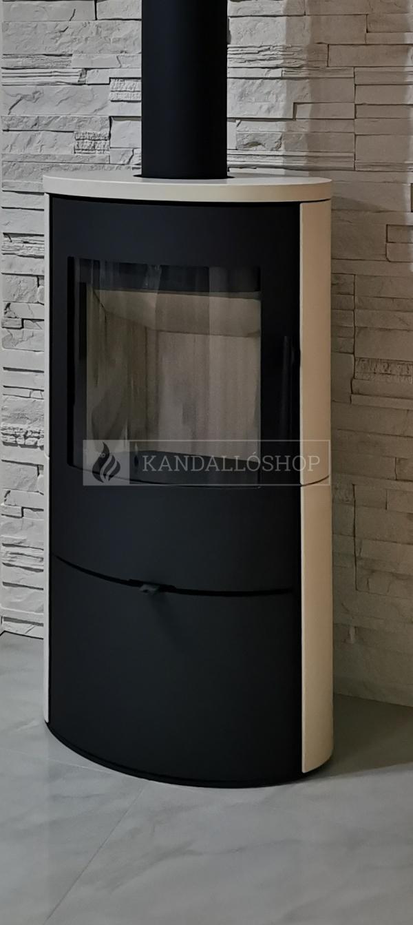 Romotop EVORA 01 modern, minőségi, acél kályha kerámia borítással kandalloshop