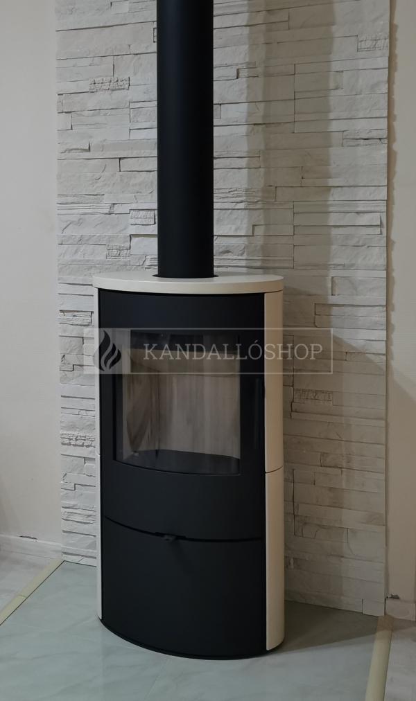 Romotop EVORA 01 modern, minőségi, acél kályha kerámia borítással kandalloshop