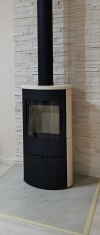 Romotop EVORA 01 modern, minőségi, acél kályha kerámia borítással kandalloshop