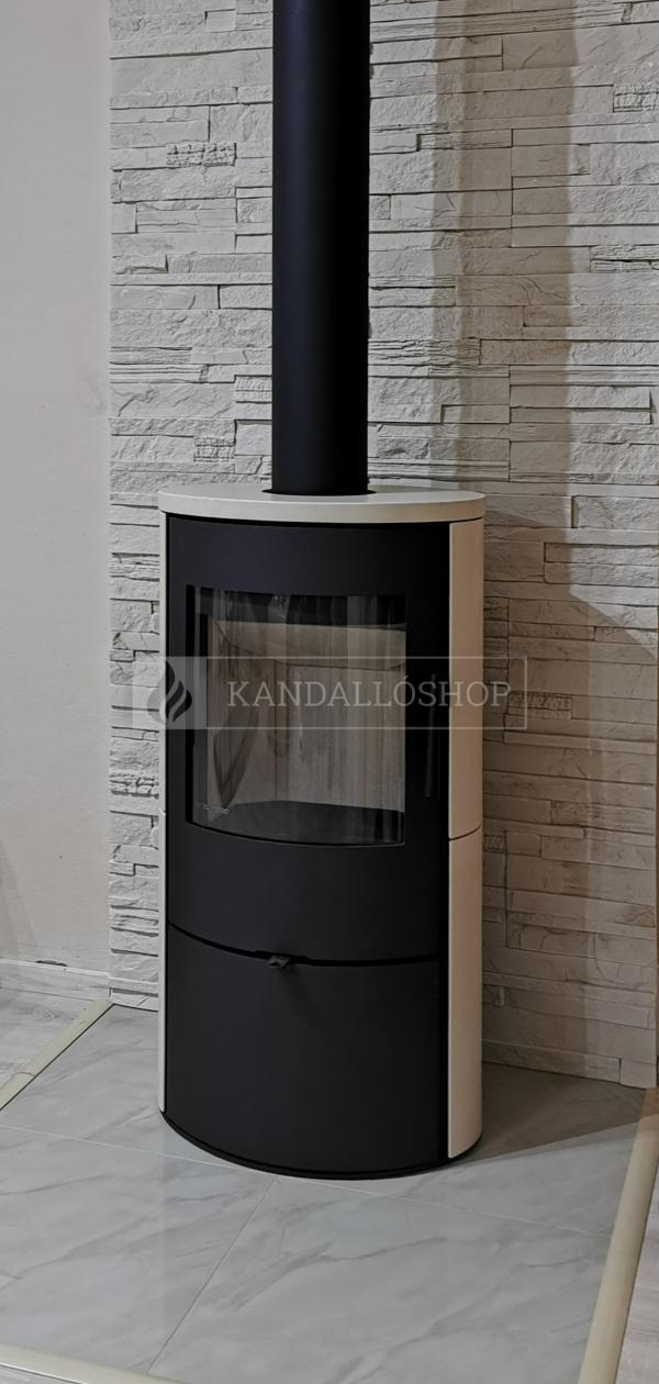 Romotop EVORA 01 modern, minőségi, acél kályha kerámia borítással kandalloshop