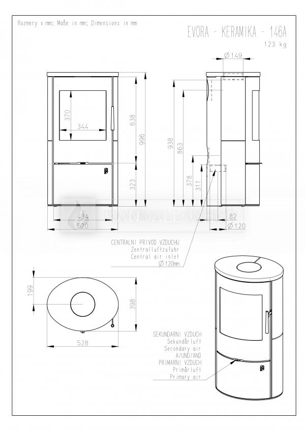 Romotop EVORA 01 modern, minőségi, acél kályha kerámia borítással kandalloshop