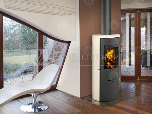 Romotop EVORA 01 modern, minőségi, acél kályha kerámia borítással kandalloshop
