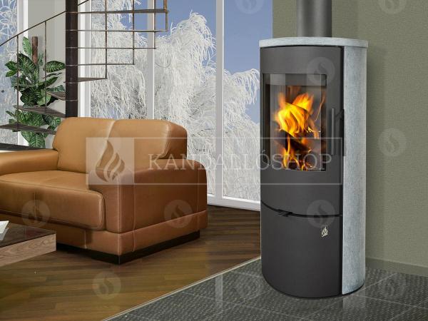 Romotop EVORA 02 modern, minőségi, acél kályha zsírkő borítással kandalloshop