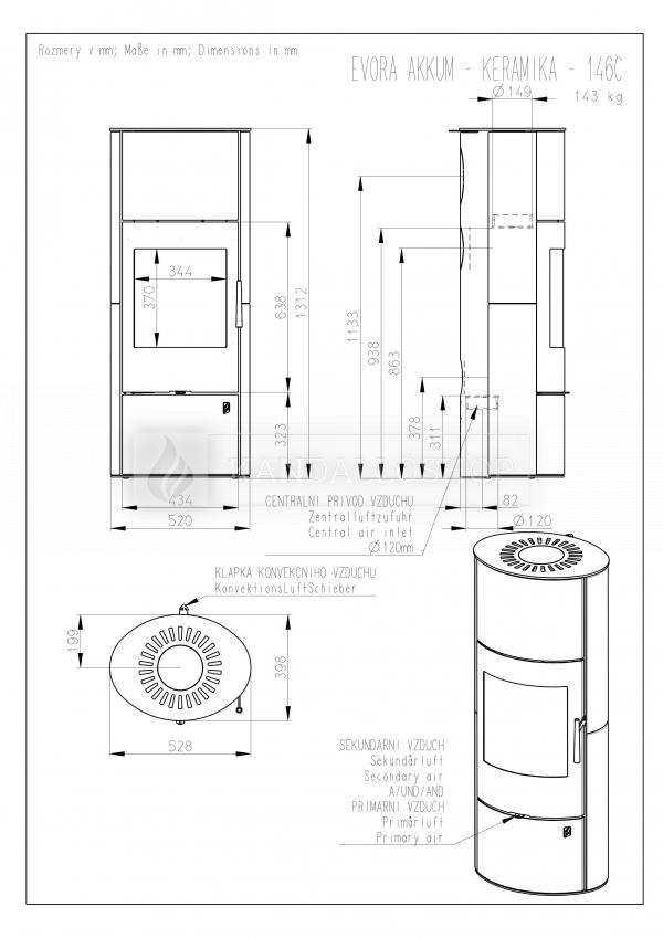 Romotop EVORA 01 AKUM hőtárolós, kerámia, lemez modern, minőségi, acél kályha kandalloshop