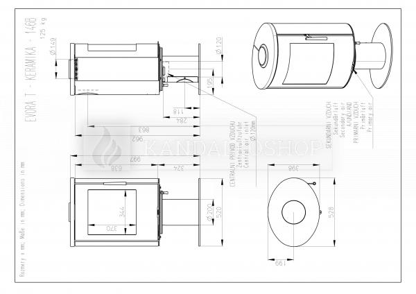 Romotop EVORA 01 T  kerámia, lemez, modern, minőségi, acél kályha kandalloshop