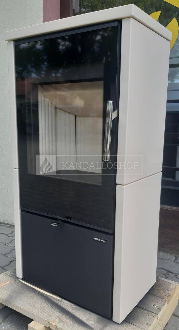 Romotop LAREDO F 01 acél kályha kerámia borítással, elefántcsont kandalloshop