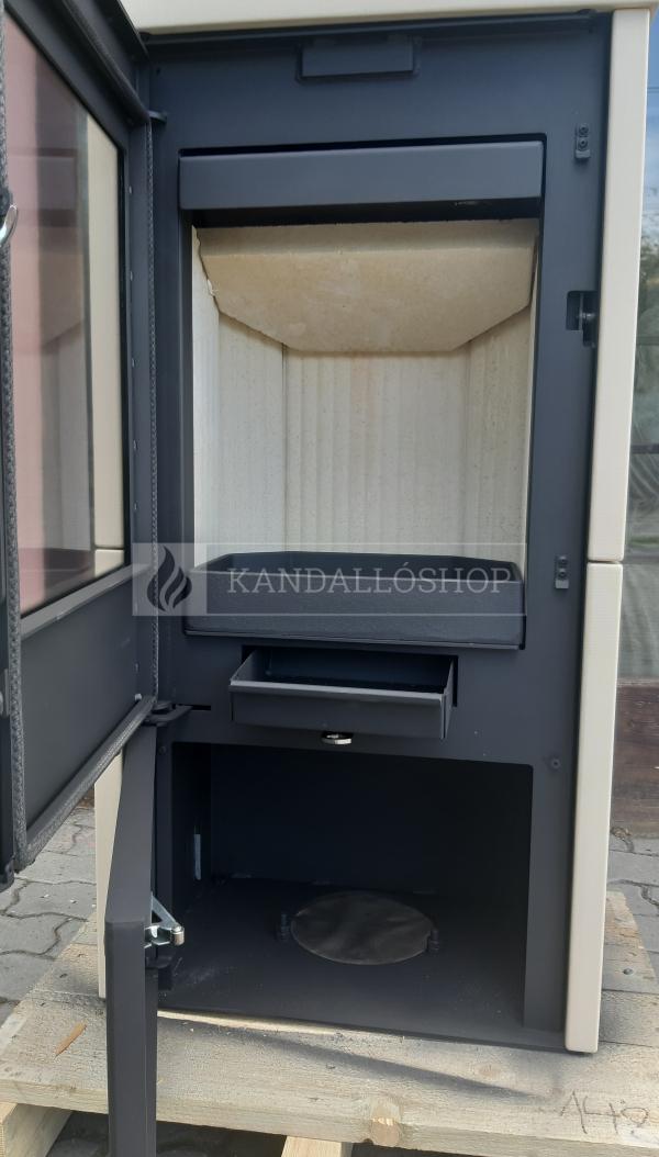 Romotop LAREDO F 01 acél kályha kerámia borítással, elefántcsont kandalloshop