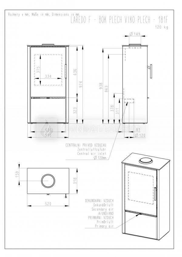 Romotop LAREDO F 03   lemez, modern, minőségi, acél kályha kandalloshop