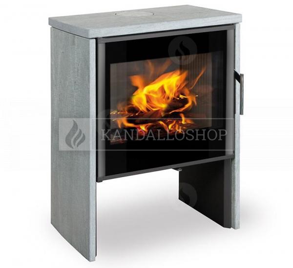 Romotop Riano N03 zsírkő, lemez, modern, minőségi, acél, kandallókályha széles üveggel kandalloshop