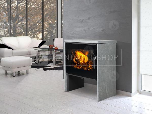 Romotop Riano N03 zsírkő, lemez, modern, minőségi, acél, kandallókályha széles üveggel kandalloshop