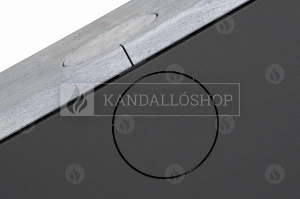 Romotop Riano N03 zsírkő, lemez, modern, minőségi, acél, kandallókályha széles üveggel kandalloshop