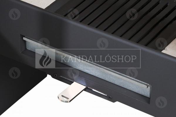 Romotop Riano N03 zsírkő, lemez, modern, minőségi, acél, kandallókályha széles üveggel kandalloshop