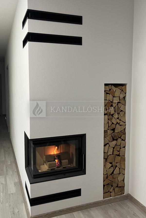 Romotop Heat R/L 2g S 60.44.33.13 minőségi acél, légfűtéses, sarki kandallóbetét kandalloshop