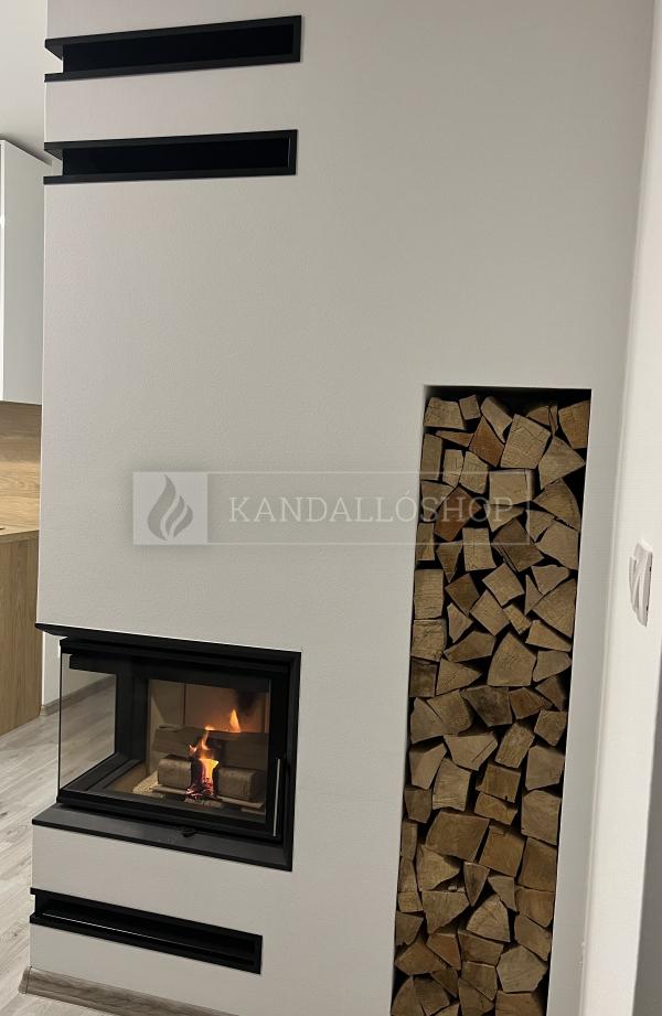 Romotop Heat R/L 2g S 60.44.33.13 minőségi acél, légfűtéses, sarki kandallóbetét kandalloshop