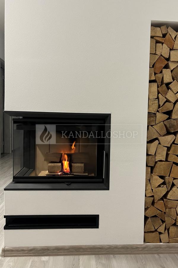 Romotop Heat R/L 2g S 60.44.33.13 minőségi acél, légfűtéses, sarki kandallóbetét kandalloshop