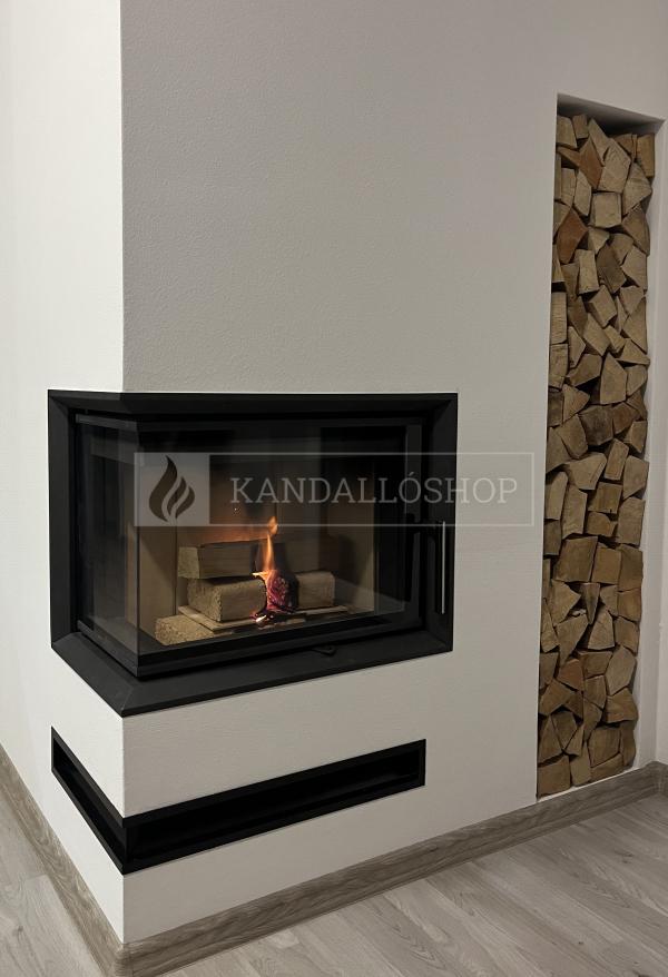 Romotop Heat R/L 2g S 60.44.33.13 minőségi acél, légfűtéses, sarki kandallóbetét kandalloshop