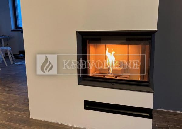 Romotop Heat R/L 2g S 60.44.33.13 minőségi acél, légfűtéses, sarki kandallóbetét kandalloshop