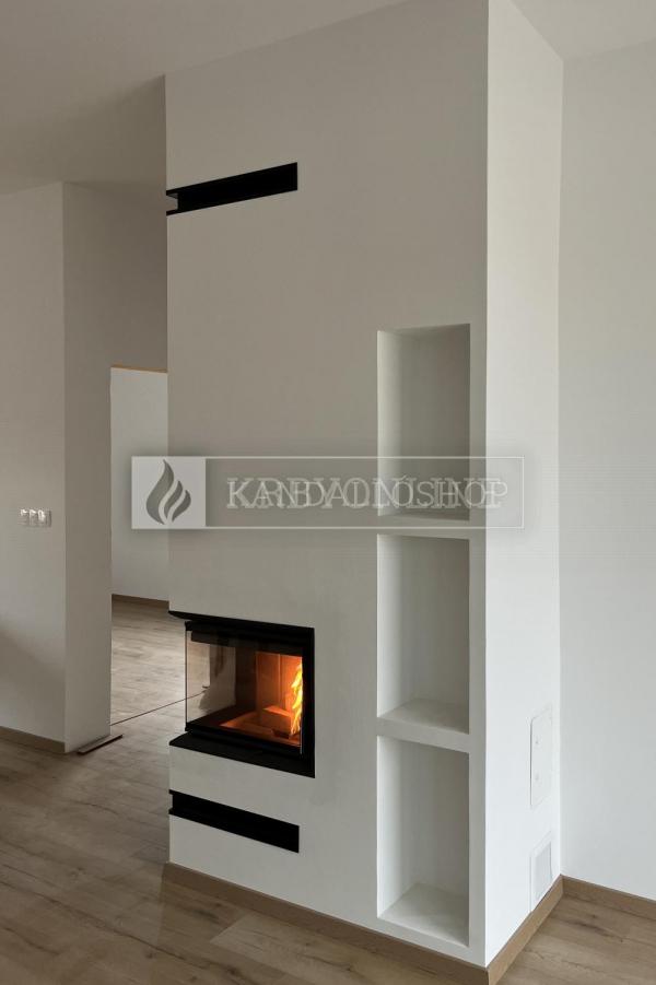 Romotop Heat R/L 2g S 60.44.33.13 minőségi acél, légfűtéses, sarki kandallóbetét kandalloshop