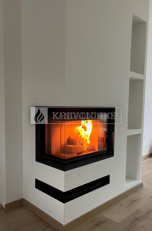 Romotop Heat R/L 2g S 60.44.33.13 minőségi acél, légfűtéses, sarki kandallóbetét kandalloshop