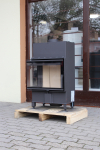 Romotop Heat R/L 2g S 60.44.33.13 minőségi acél, légfűtéses, sarki kandallóbetét kandalloshop
