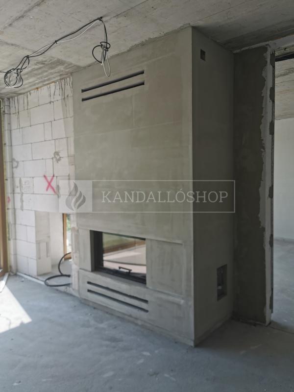 Romotop Heat 2g L 88.50.01 minőségi acél, légfűtéses, egyenes kandallóbetét liftes ajtóval kandalloshop