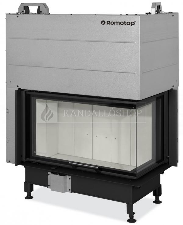 Romotop Heat R/L 3g L 81.51.40.24 minőségi acél, légfűtéses, sarki kandallóbetét liftes ajtóval kandalloshop