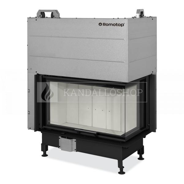 Romotop Heat R/L 3g L 81.51.40.24 minőségi acél, légfűtéses, sarki kandallóbetét liftes ajtóval kandalloshop