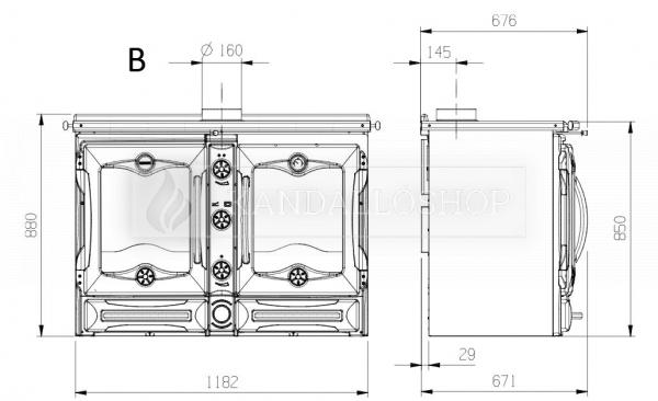 La Nordica America öntvény sparhelt zománcozott lemezzel borítva kandalloshop
