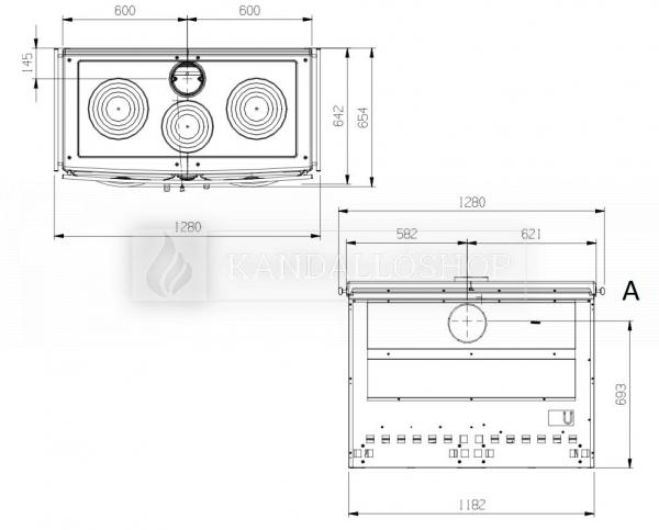 La Nordica America öntvény sparhelt zománcozott lemezzel borítva kandalloshop