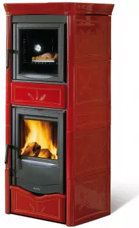 La Nordica Nicoletta sütővel kerámia borítású kályha öntött vas tűztérrel