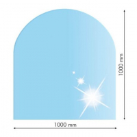 Edzett üveg alátét hordozható kályhák alá - ívelt 100x100 cm