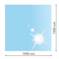 Edzett üveg alátét hordozható kályhák alá - négyzet 100x100 cm