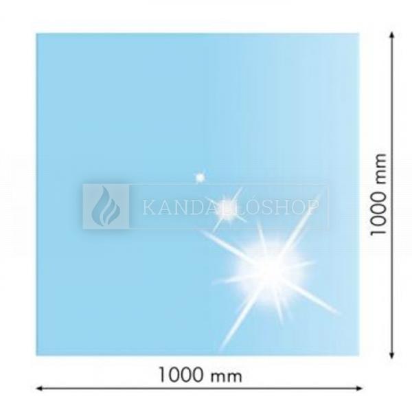 Edzett üveg alátét hordozható kályhák alá - négyzet 100x100 cm