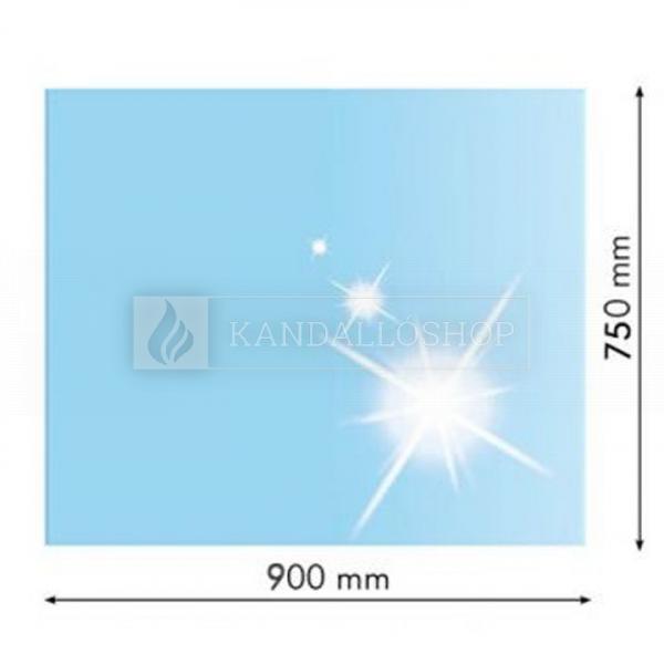 Edzett üveg alátét hordozható kályhák alá - téglalap 90x75 cm