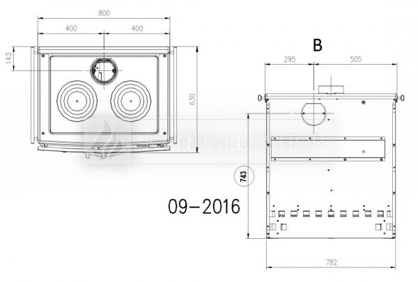 La Nordica Mamy öntvény sparhelt zománcozott lemezzel borítva kandalloshop