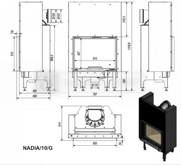 Kratki NADIA 10 G exkluzív sík üvegű légfűtéses kandallóbetét liftes tolóajtóval kandalloshop