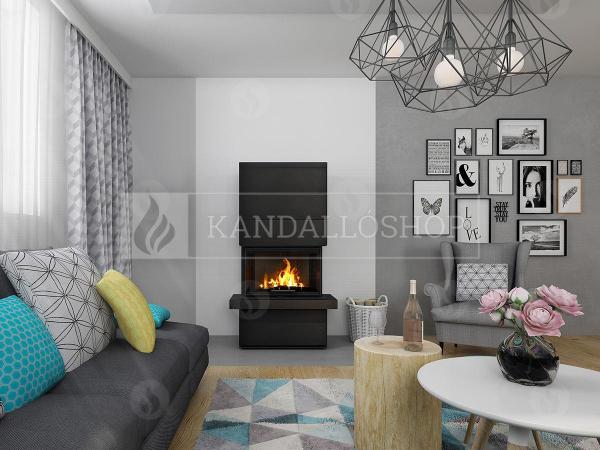 Romotop Cara C 03 modern stílusos három oldali üveggel liftes tolóajtóval és dupla falú lemezzell borítva kandalloshop