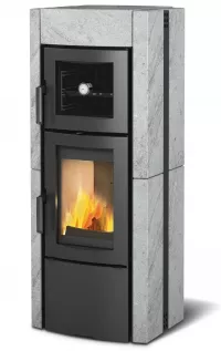 La Nordica Ester sütővel zsírkő borítású kályha öntött vas tűztérrel