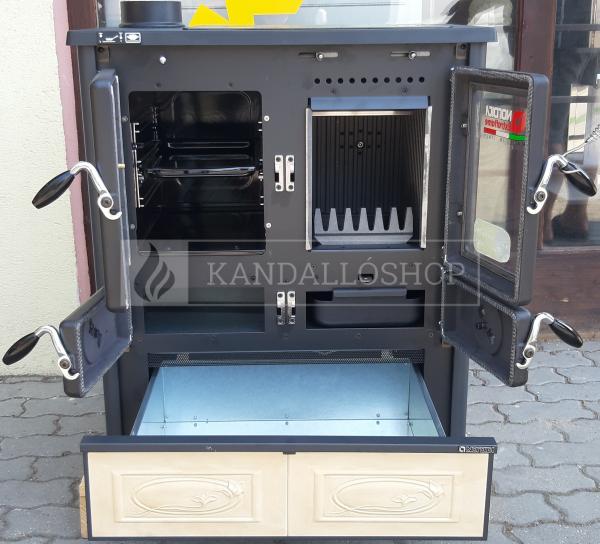 La Nordica Rosetta Sinistra öntvény sparhelt kerámia burkolattal kandalloshop