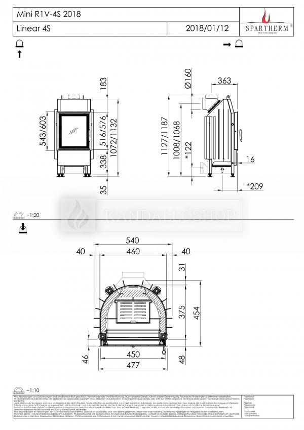 Spartherm Mini R1V 51 acél kandallóbetét kandalloshop