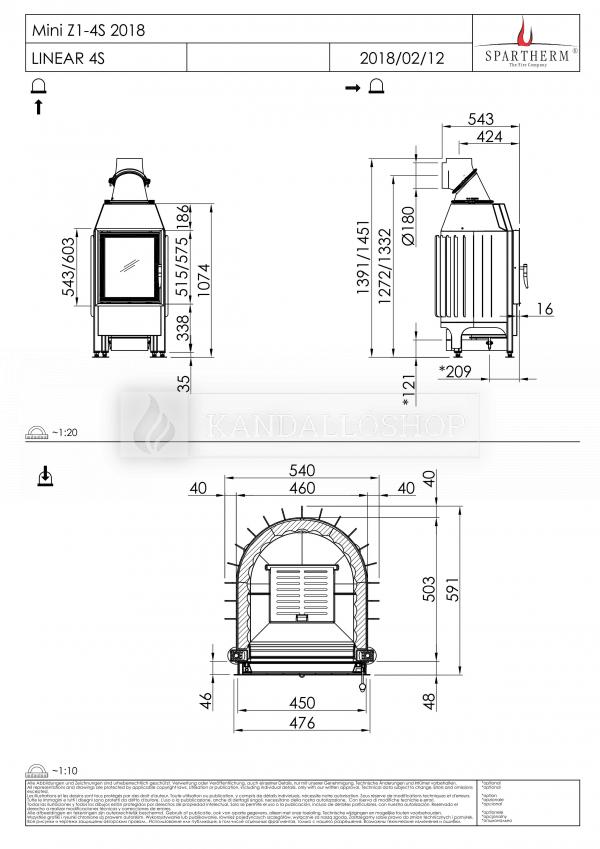 Spartherm Mini Z1 10kW 51 acél kandallóbetét kandalloshop
