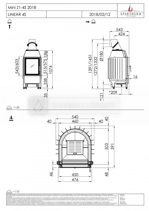 Spartherm Mini Z1 10kW 57 acél kandallóbetét kandalloshop
