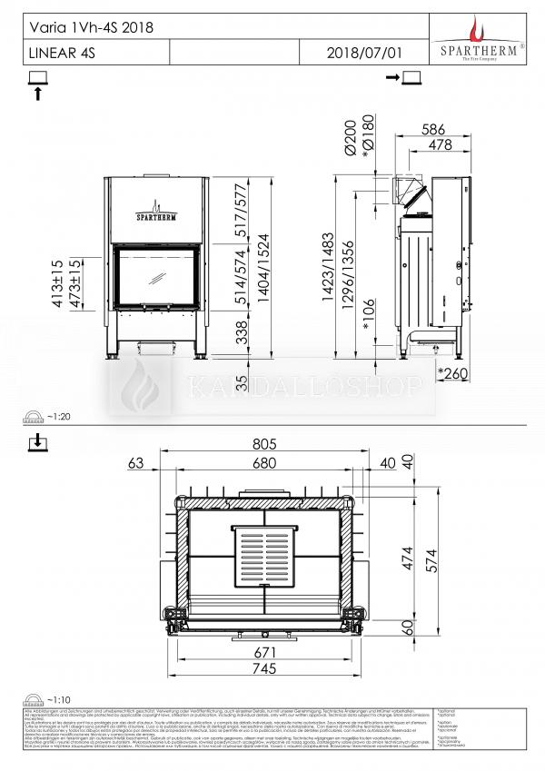 Spartherm Varia 1VH 51 acél kandallóbetét liftes tolóajtóval kandalloshop